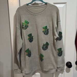 Sequin Round Neck St Patrick's Sweatshirt